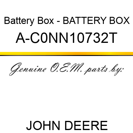 Battery Box - BATTERY BOX A-C0NN10732T