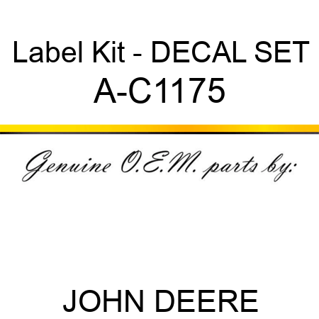 Label Kit - DECAL SET A-C1175