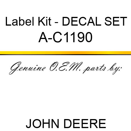Label Kit - DECAL SET A-C1190