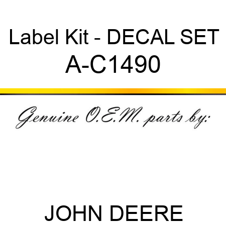 Label Kit - DECAL SET A-C1490