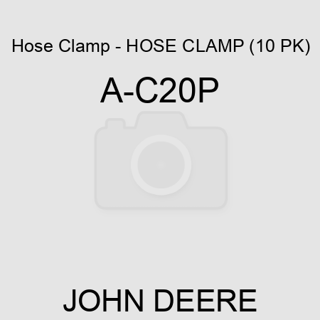 Hose Clamp - HOSE CLAMP (10 PK) A-C20P