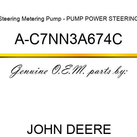 Steering Metering Pump - PUMP, POWER STEERING A-C7NN3A674C