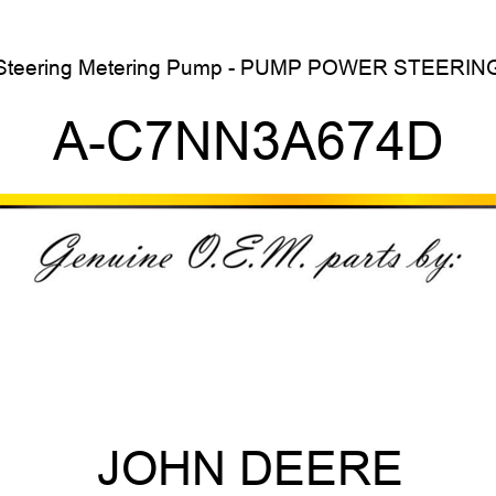 Steering Metering Pump - PUMP, POWER STEERING A-C7NN3A674D