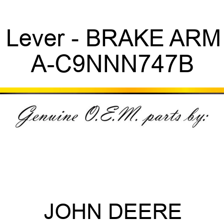 Lever - BRAKE ARM A-C9NNN747B