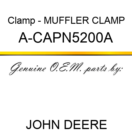 Clamp - MUFFLER CLAMP A-CAPN5200A