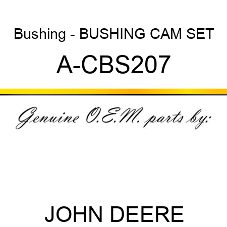 Bushing - BUSHING, CAM, SET A-CBS207