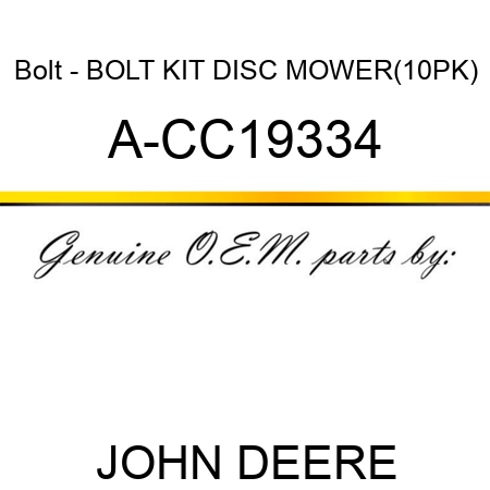 Bolt - BOLT KIT DISC MOWER(10PK) A-CC19334