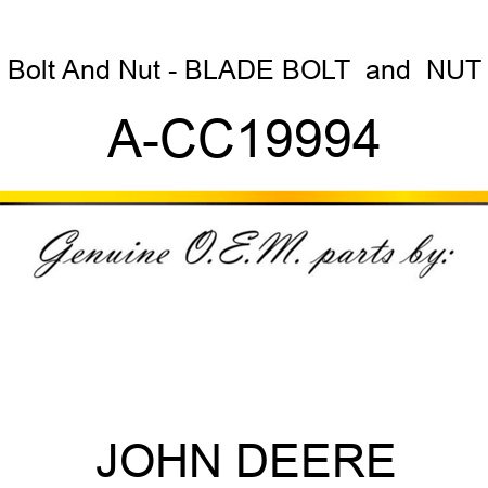 Bolt And Nut - BLADE BOLT & NUT A-CC19994
