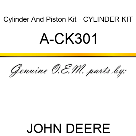 Cylinder And Piston Kit - CYLINDER KIT A-CK301