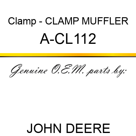 Clamp - CLAMP, MUFFLER A-CL112