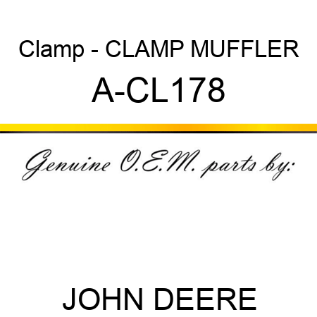 Clamp - CLAMP, MUFFLER A-CL178