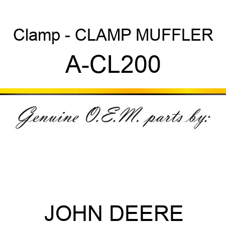 Clamp - CLAMP, MUFFLER A-CL200