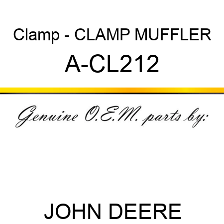 Clamp - CLAMP, MUFFLER A-CL212