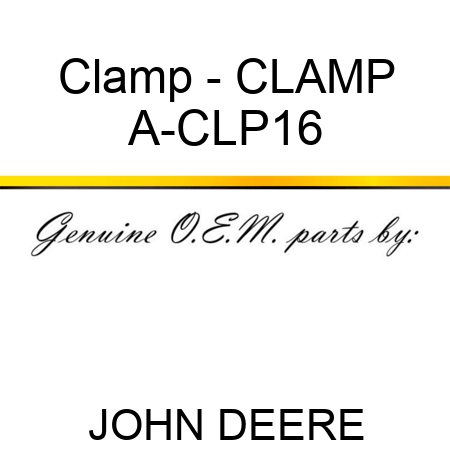 Clamp - CLAMP A-CLP16