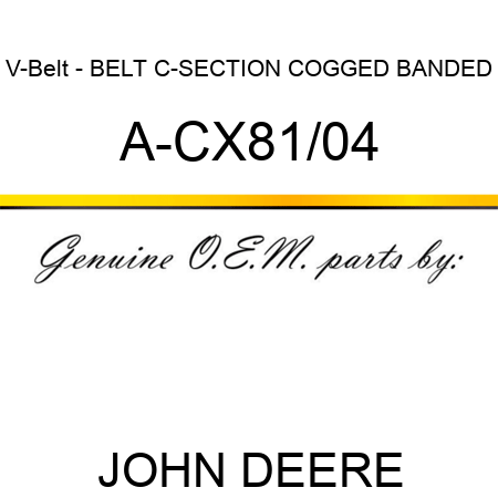 V-Belt - BELT, C-SECTION COGGED BANDED A-CX81/04