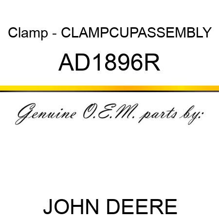 Clamp - CLAMP,CUP,ASSEMBLY AD1896R