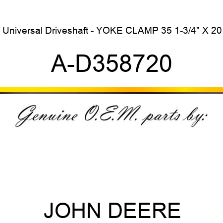 Universal Driveshaft - YOKE CLAMP 35 1-3/4