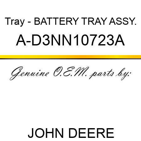 Tray - BATTERY TRAY ASSY. A-D3NN10723A