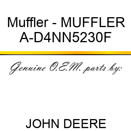 Muffler - MUFFLER A-D4NN5230F