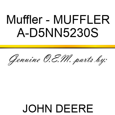 Muffler - MUFFLER A-D5NN5230S
