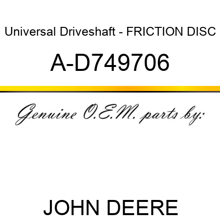 Universal Driveshaft - FRICTION DISC A-D749706