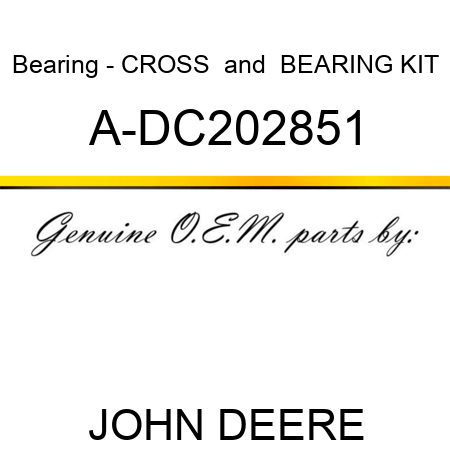 Bearing - CROSS & BEARING KIT A-DC202851