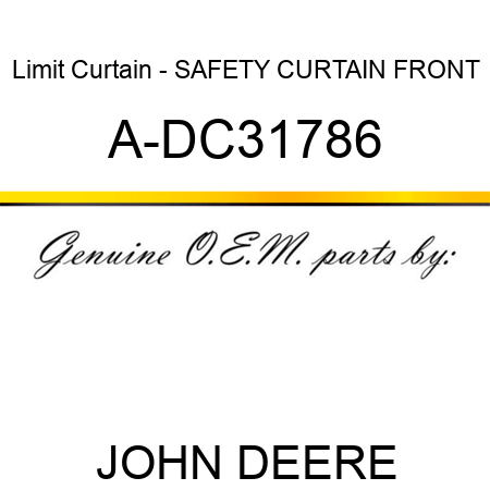 Limit Curtain - SAFETY CURTAIN, FRONT A-DC31786