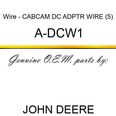 Wire - CABCAM DC ADPTR WIRE (5) A-DCW1