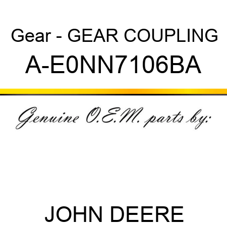 Gear - GEAR, COUPLING A-E0NN7106BA