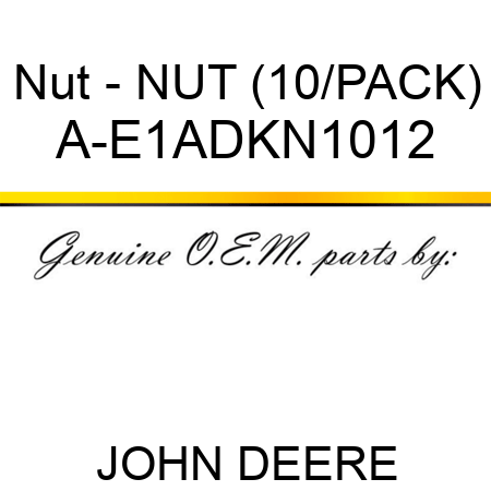 Nut - NUT (10/PACK) A-E1ADKN1012