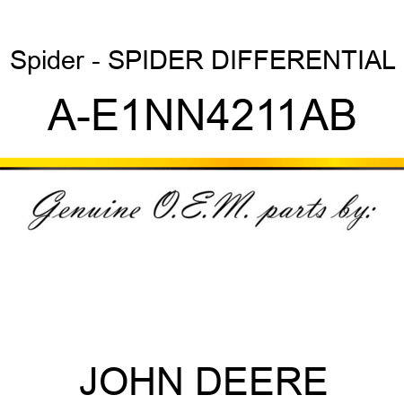 Spider - SPIDER, DIFFERENTIAL A-E1NN4211AB