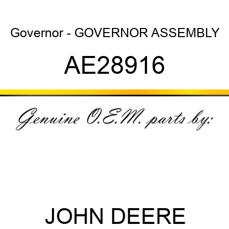 Governor - GOVERNOR, ASSEMBLY AE28916