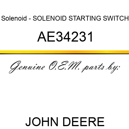 Solenoid - SOLENOID STARTING SWITCH AE34231