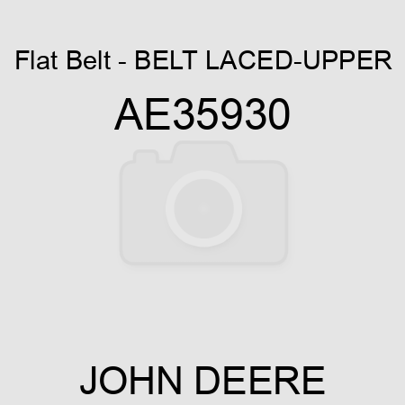 Flat Belt - BELT, LACED-UPPER AE35930