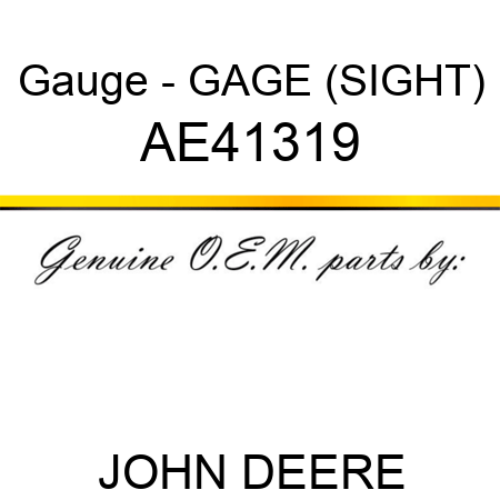 Gauge - GAGE (SIGHT) AE41319