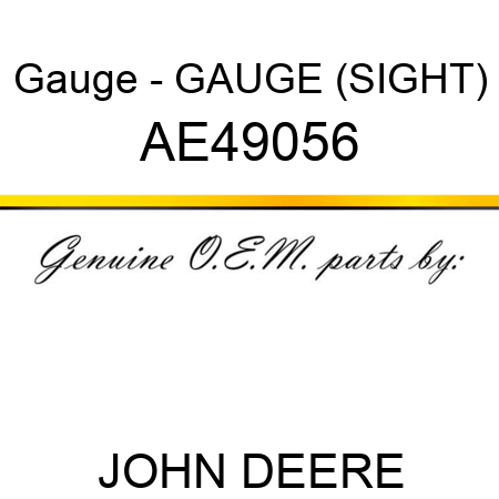 Gauge - GAUGE (SIGHT) AE49056
