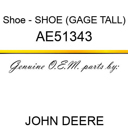 Shoe - SHOE (GAGE TALL) AE51343