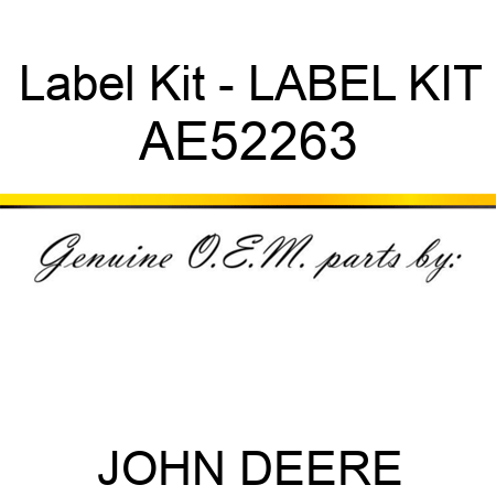 Label Kit - LABEL KIT AE52263