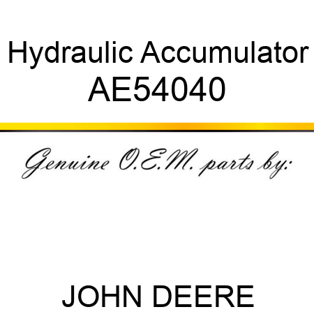 Hydraulic Accumulator AE54040