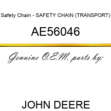 Safety Chain - SAFETY CHAIN, (TRANSPORT) AE56046
