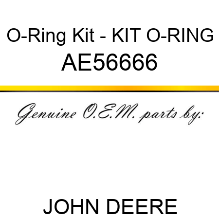 O-Ring Kit - KIT, O-RING AE56666