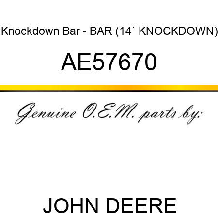 Knockdown Bar - BAR (14` KNOCKDOWN) AE57670