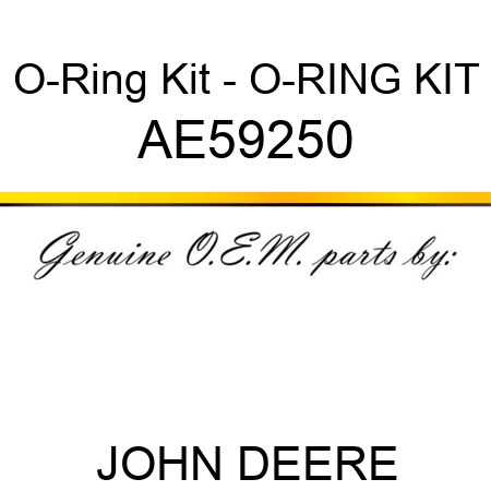 O-Ring Kit - O-RING KIT AE59250