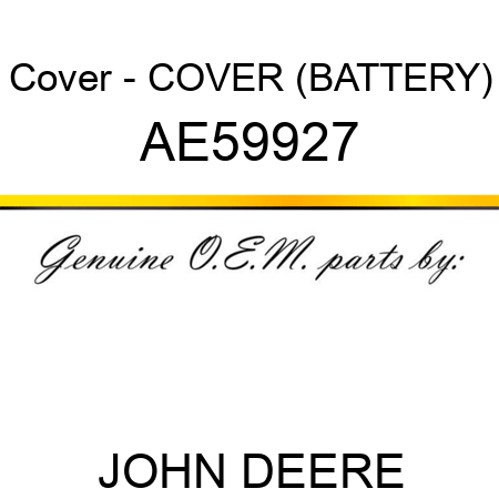 Cover - COVER (BATTERY) AE59927