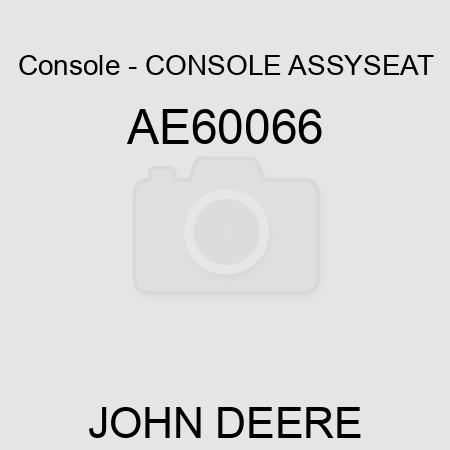Console - CONSOLE, ASSY,SEAT AE60066