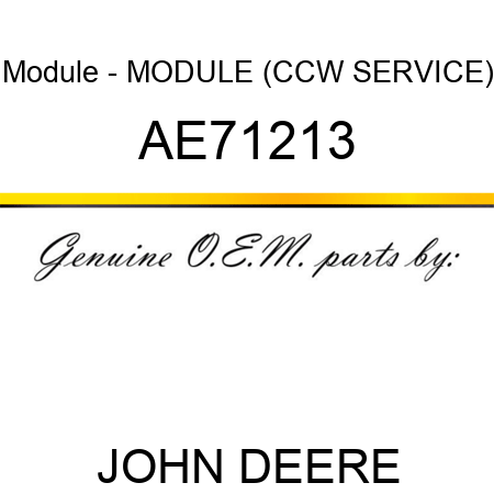 Module - MODULE (CCW, SERVICE) AE71213