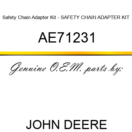 Safety Chain Adapter Kit - SAFETY CHAIN ADAPTER KIT, AE71231