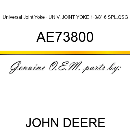 Universal Joint Yoke - UNIV. JOINT YOKE, 1-3/8