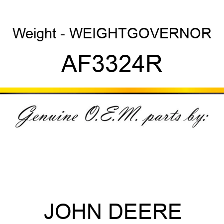Weight - WEIGHT,GOVERNOR AF3324R