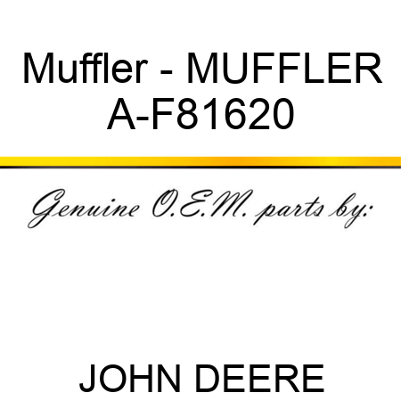 Muffler - MUFFLER A-F81620